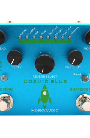 Mosky COSMIC BLUE Guitar Effect Pedals Digital Reverb with Buffer Booster 8-mode