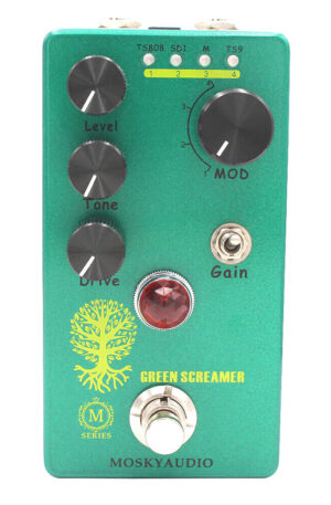 Mosky Audio Green Screamer Booster Overdrive Guitar Effect Pedal T8 T9 Circuit SD1 M Tone Level