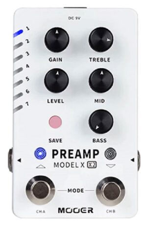 Mooer Preamp X2 Effects Pedal + Power Supply