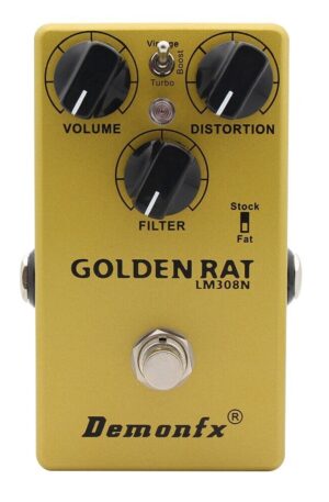 Demonfx GOLDEN RAT Fuzz Distortion Boost With Three mode Togle Guitar Effect Pedal