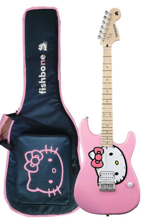 Fishbone Hello Kitty PINK Strat 2024 Pink Hello kitty With fishbone gig bag, Strap, Picks