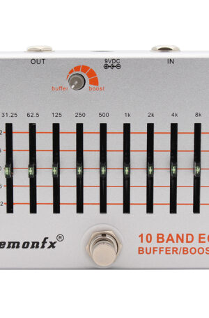 Demonfx 10 Band EQ+ Buffer Boost Guitar Bass Effect Pedal Equalizer Buffer Boost