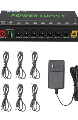 Mosky MPT-8 Power Supply 8 DC Outputs/ 5V USB Output for 9V 100-500mah,18V 300mah Guitar Effect Pedal Power