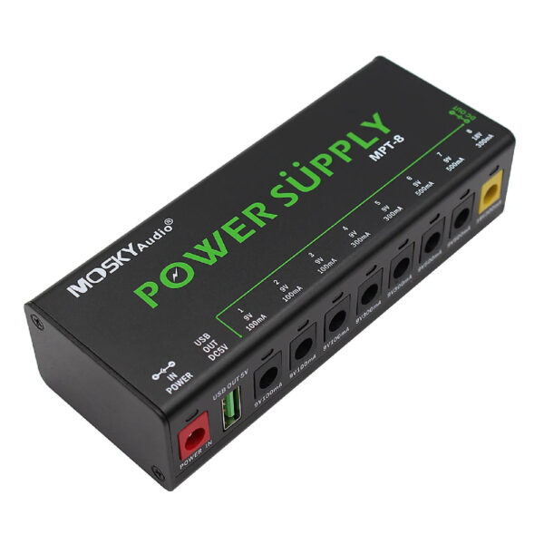 Mosky MPT-8 Power Supply 8 DC Outputs/ 5V USB Output for 9V 100-500mah,18V 300mah Guitar Effect Pedal Power - Image 2