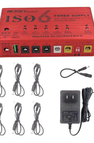 Mosky ISO-6 Guitar Effects Pedal Power Supply For 9V 12V 18V Isolated Outputs