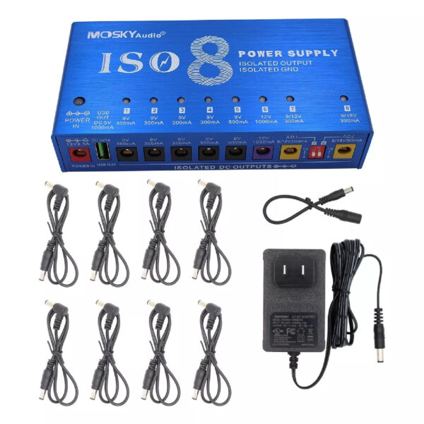 Mosky ISO-8 Guitar Effects Pedal Power Supply For 9V 12V 18V Isolated Outputs