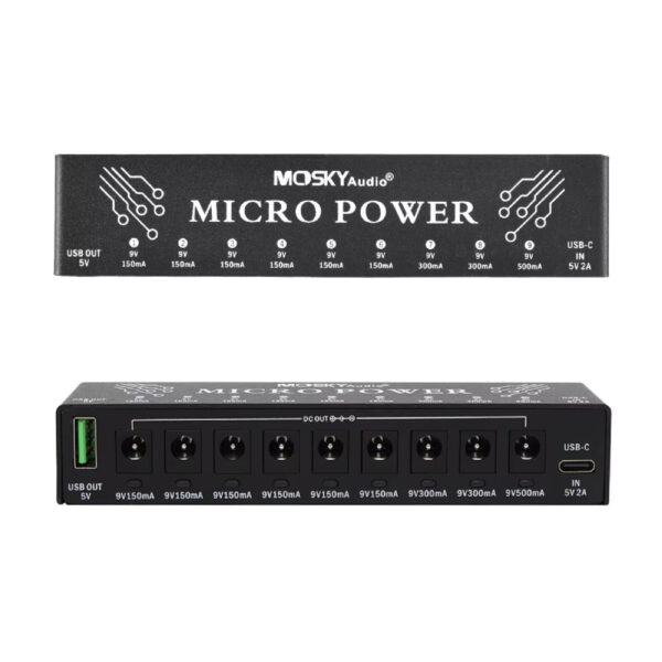 Mosky Micro Power 9 DC OUTPUTS+1 USB OUTPUT Power Supply for 9V Guitar Pedals - Image 2