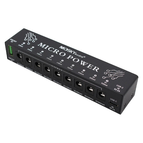 Mosky Micro Power 9 DC OUTPUTS+1 USB OUTPUT Power Supply for 9V Guitar Pedals - Image 7