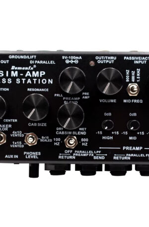 Demonfx SIM-AMP High Quality Simplifier Bass Station Preamp Simulator, Power Amp SIM, Stereo Cab SIM & DI Out for Electric Bass