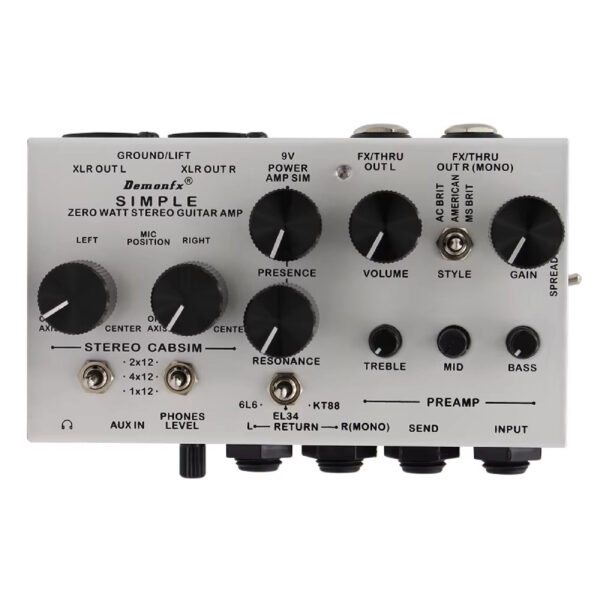 Demonfx SIMPLE DI Box Effect Pedal Preamp Simulator,Power Amp Simplifier Pedal Stereo Cab Simulator for Electric Guitar