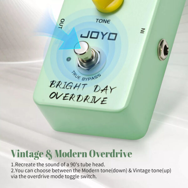 JOYO JF-25 Bright Day Overdrive + High Gain Distortion Vintage + Modern Tone Electric Guitar/Bass Pedal - Image 3