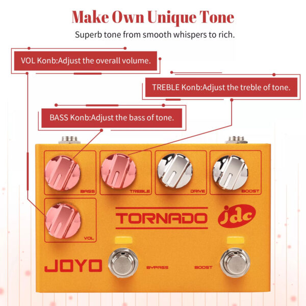 JOYO R-21 Tornado Dual Channel Overdrive Preamp Jose de Castro Signature Pedal - Image 6
