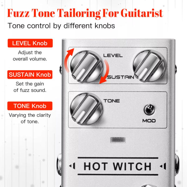 JOYO R-25 Hot Witch Fuzz Guitar Pedal Multiple Fuzz Effects with Retro/Modern Mode True Bypass - Image 2
