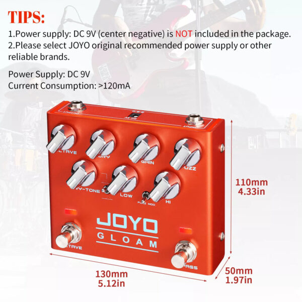 JOYO R-29 Gloam Bass Guitar Sub Octave Fuzz Effect Dry/Wet Mix Control Sync Mode - Image 2