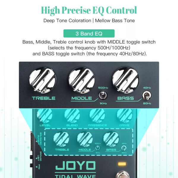 JOYO R-30 Tidal Wave Bass Guitar Pedal Preamp Overdrive +EQ + Noise Reduction + DI - Image 5