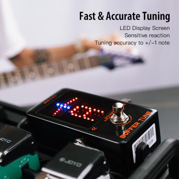 JOYO JF-19 Buffer Tune Pedal Accurate Tuner LED Screen Electric Bass, Guitar etc - Image 5