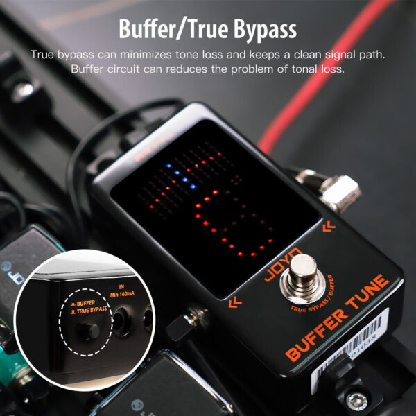 JOYO JF-19 Buffer Tune Pedal Accurate Tuner LED Screen Electric Bass, Guitar etc - Image 2