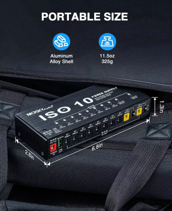 Mosky ISO-10 Guitar Effects Pedal Power Supply For 9V 12V 18V Isolated Outputs - Image 3