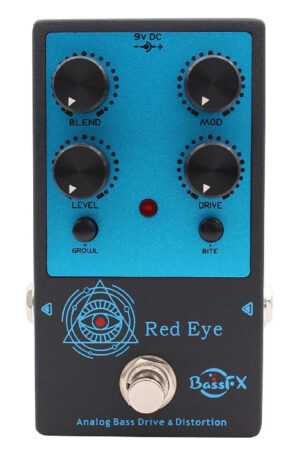 Fanmuzk Red Eye Analog Bass Drive Distortion Effect Pedal with Blend Control