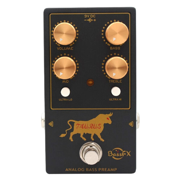 Fanmuzk TAURUS Bass Preamp Pedal 3-Band Active EQ + Ultra-Hi /Ultra-Lo Switches True Bypass