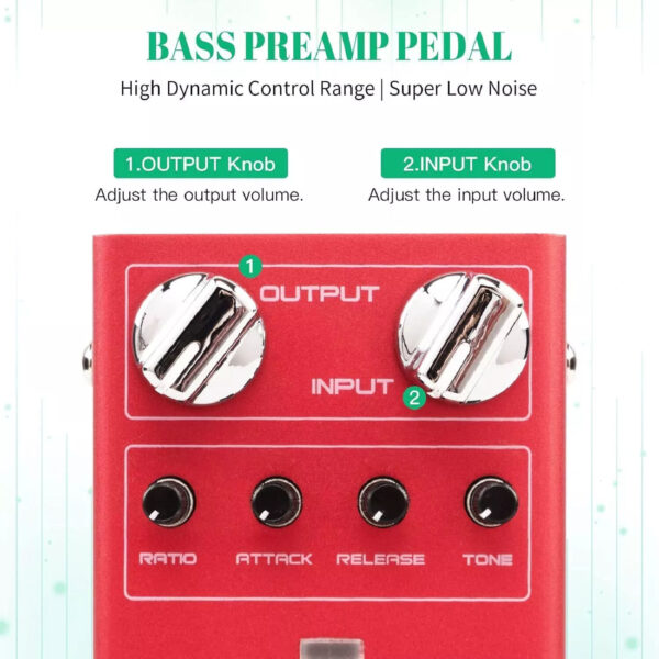 JOYO Scylla R-27 Bass Guitar Compressor Effect Pedal with Low Noise High Dynamic Control - Image 3