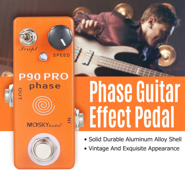 Mosky P90 PRO Phase Pedal Vintage Phaser Guitar Effect Pedal True Bypass - Image 2