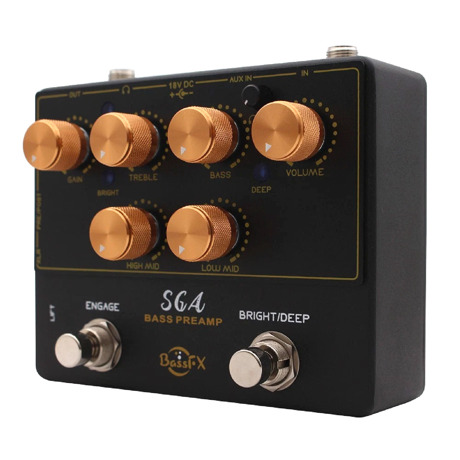 Fanmuzk SGA Bass Preamp Pedal Direct Box Highly Flexible Tone Headphone Out AUX - Image 3